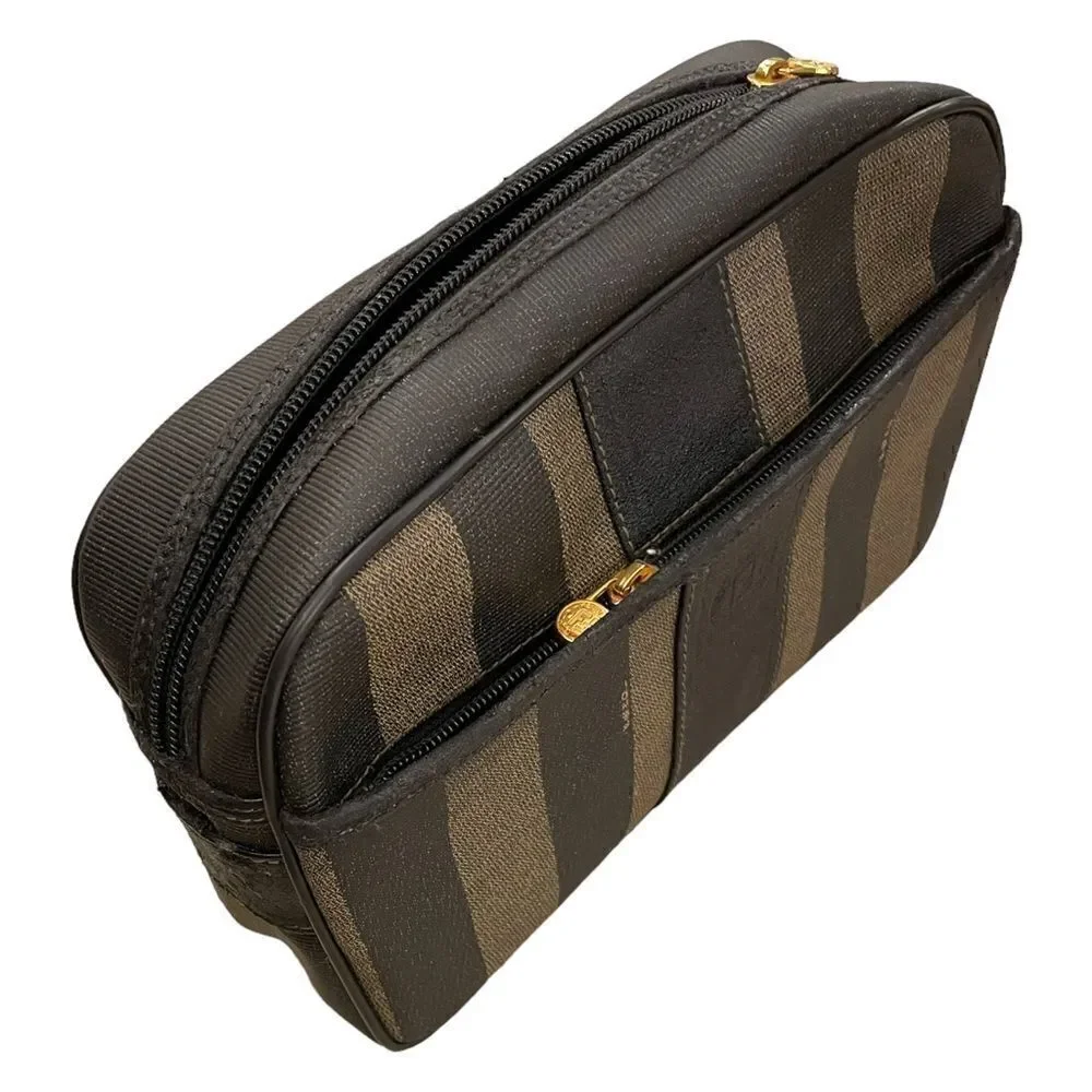 Vintage FENDI PQUIN STRIPED Clutch/Cosmetics Case - Picture 9 of 16